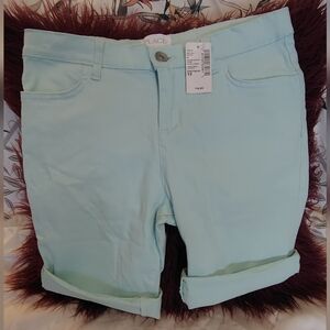 Girls Size 12 Bermuda Style Distressed Denim Shorts